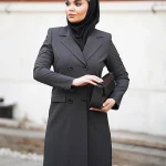 مانتو اداری بزیاق شش دکمه یقه انگلیسی آستردار
