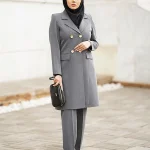 مانتو اداری فیونا چهار دکمه طلایی آستر دار