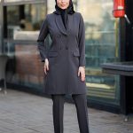 مانتو اداری فیونا چهار دکمه یقه آرشال آستر دار