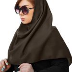 مقنعه ساده نخی بروجرد قهوه ای