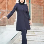 مانتو اداری فیونا سه دکمه مخفی آستر دار