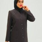 مانتو اداری پرنس ترک یقه ایستاده آستردار