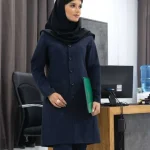 مانتو شلوار اداری زنانه مدل یقه هفت فلورا