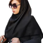 مقنعه ساده نخی بروجرد مشکی