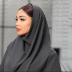 مقنعه ساده کرپ طوسی تیره