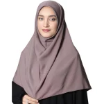 مقنعه مدل ساده نخی بژ