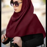 مقنعه کرپ حریر خاویار زرشکی